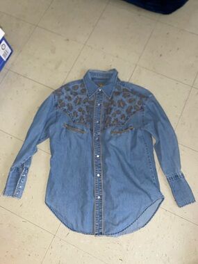 ALAN JACKSON DENIM WESTERN SNAP SHIRT MED